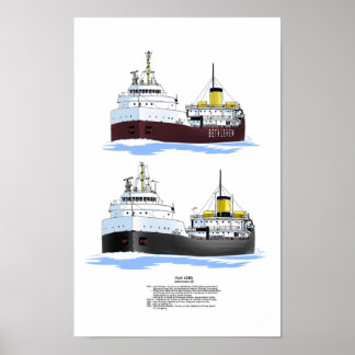 Great Lakes freighter Johnstown Poster