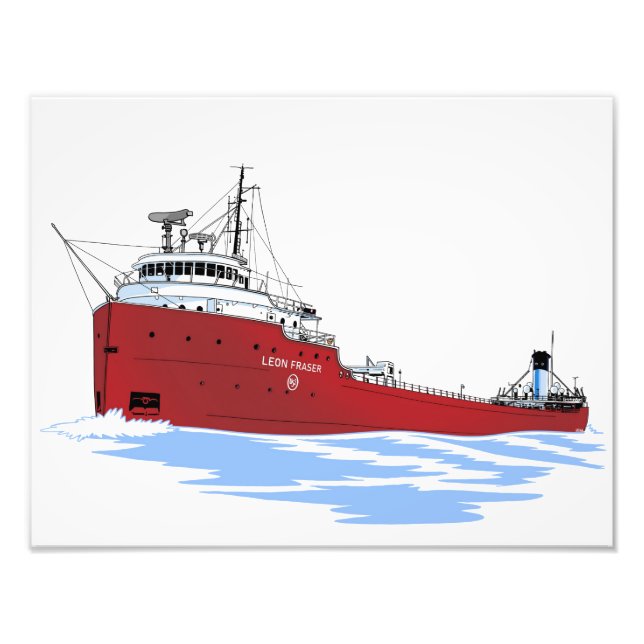 Great Lakes freighter Leon Fraser Photo Print (Front)
