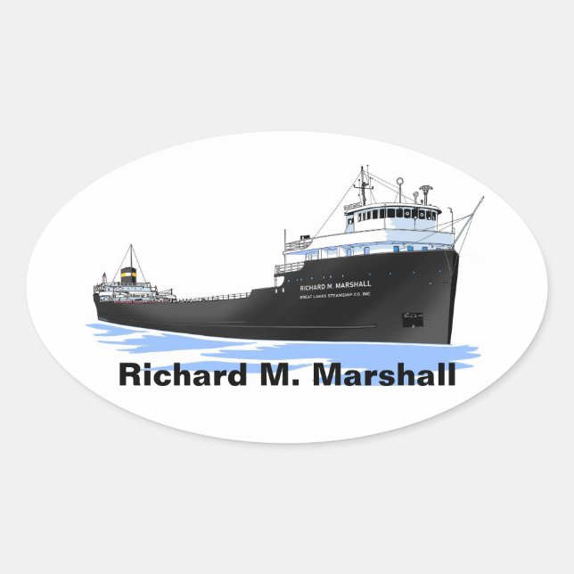 Great Lakes Freighter Richard M. Marshall Oval Sticker (Front)