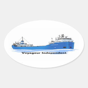 Great Lakes freighter Voyageur Independent Oval Sticker