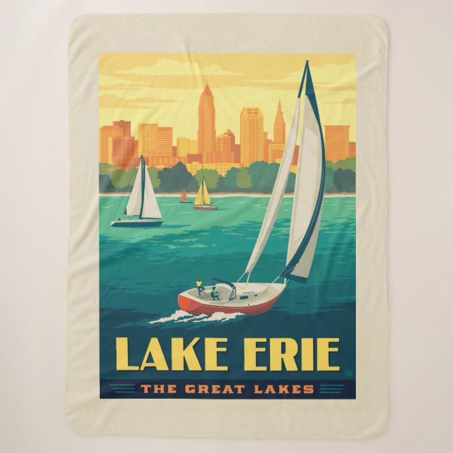 Great Lakes | Lake Erie Sherpa Blanket (Front)