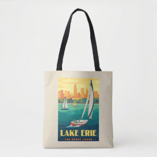 Great Lakes   Lake Erie Tote Bag