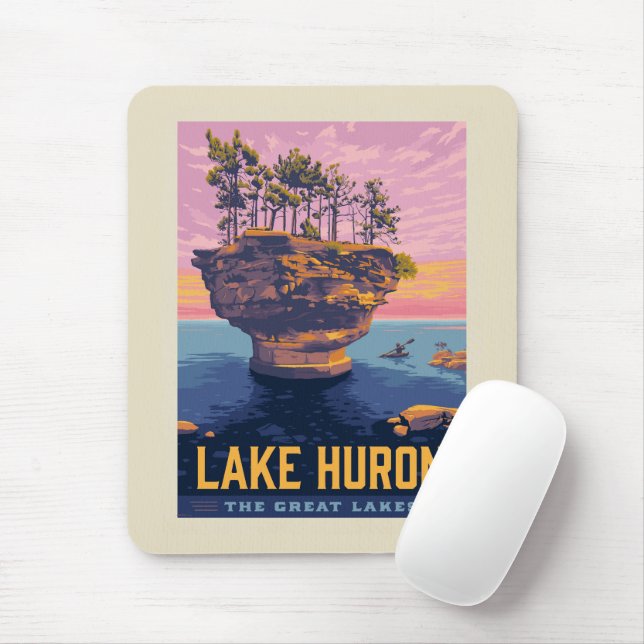 Great Lakes | Lake Huron Mouse Pad (With Mouse)