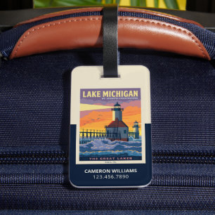 Great Lakes   Lake Michigan Luggage Tag