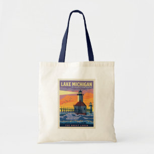 Great Lakes   Lake Michigan Tote Bag