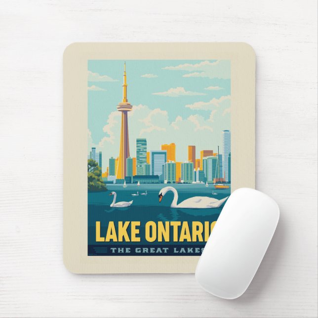 Great Lakes | Lake Ontario Mouse Pad (With Mouse)