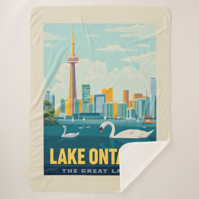 Great Lakes | Lake Ontario Sherpa Blanket (Front)