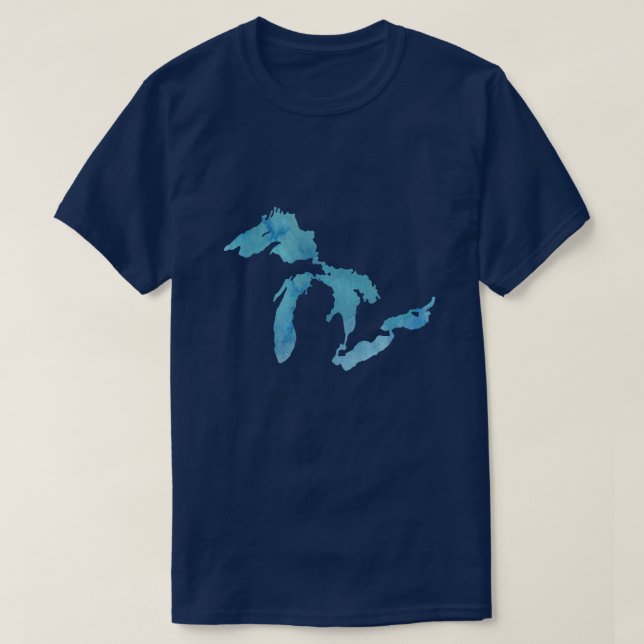 Great Lakes map outline silhouette T-Shirt (Design Front)