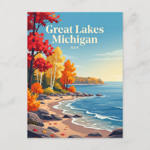 Great Lakes Michigan USA Postcard