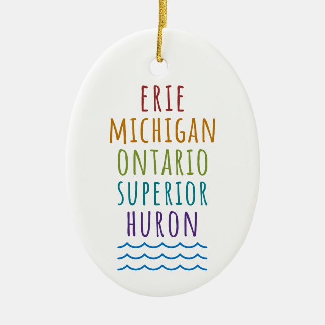 Great Lakes Mitten State Michigan Ornament  (Front)