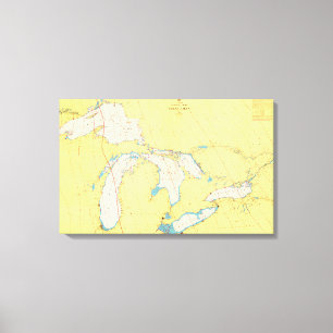 Great Lakes Nautical chart and map Canvas Print
