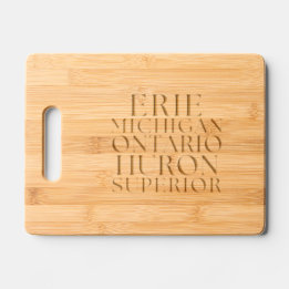 Great Lakes of Michigan Theme Etched Cutting Board