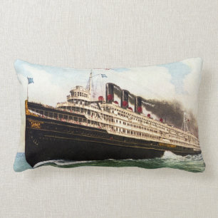 Great Lakes Passenger Steamer City of Detroit III Lumbar Pillow