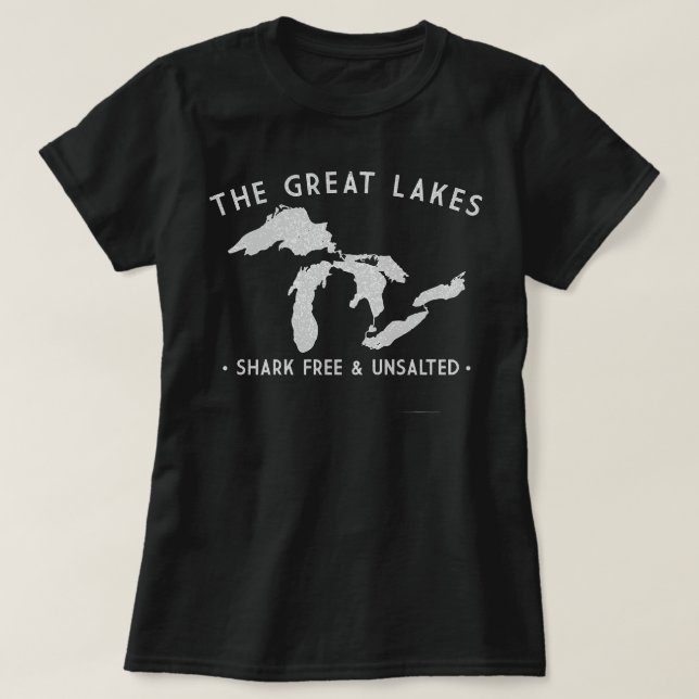 Great Lakes Shark Free and Unsalted Funny Pullover (Design Front)