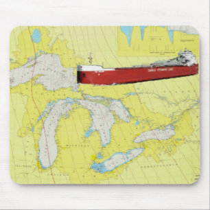 Great Lakes Ship CSL Niagra and Chart Mouse Pad