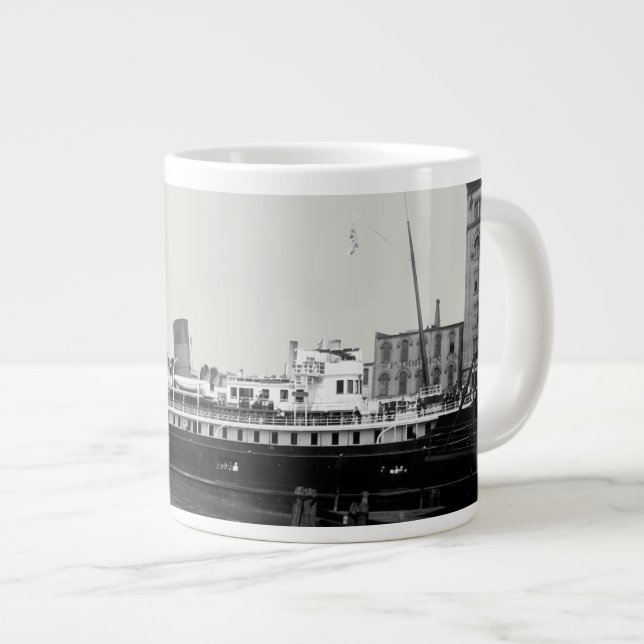 Great Lakes Ship Virginia @ Milwaukee 1890's Photo Large Coffee Mug (Front Right)