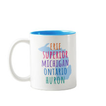 Great Lakes Simple Text Mitten State Coffee Mug