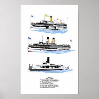 Great Lakes steamer City of Toledo Poster