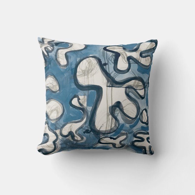 great lakes surf throw pillow (Front)