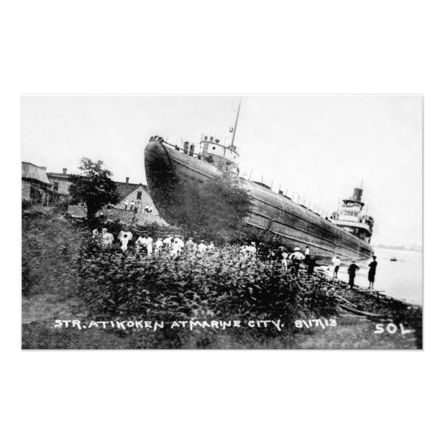 Great Lakes whaleback steamer Atikoken / Atikokan Photo Print (Front)