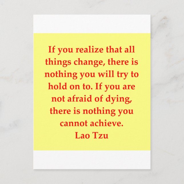 great Lao Tzu Quote Postcard (Front)