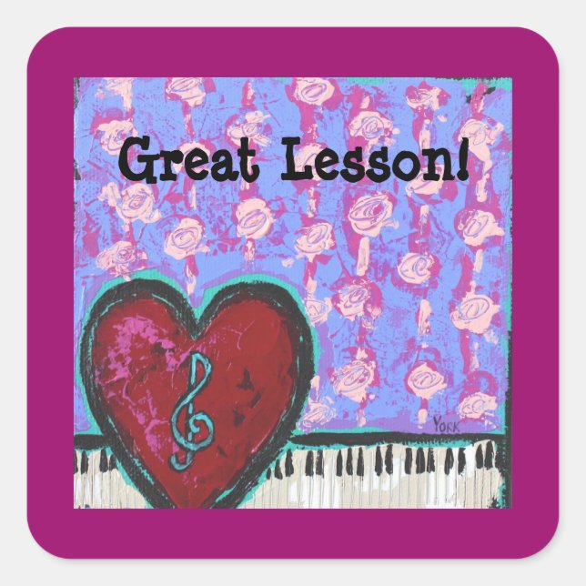 great lesson stickers with heart (Front)