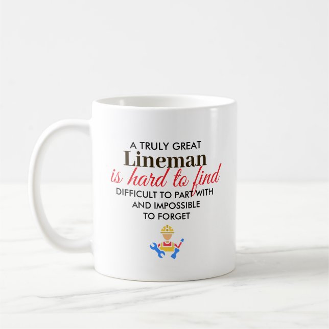 Great Lineman Personalized Name Gift Coffee Mug (Left)