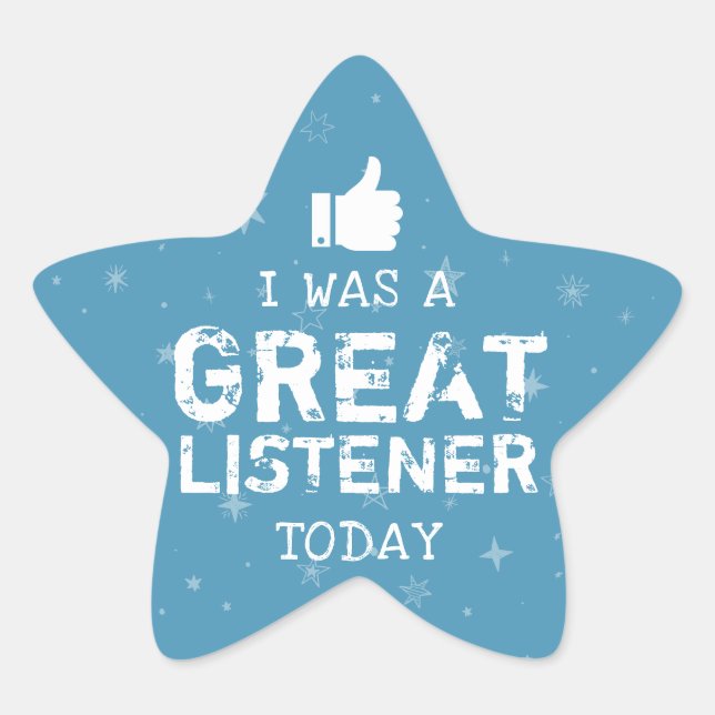 Great Listener | Teachers Blue Star Sticker (Front)