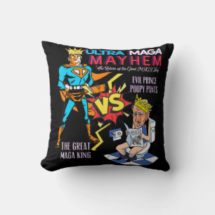 Great MAGA King Donald Trump Biden USA UltrA MAGA Throw Pillow