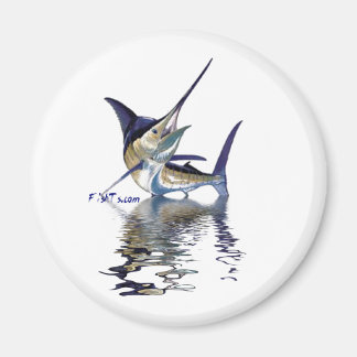 Great marlin with reflection in water magnet