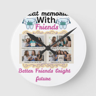 Great Memories with Friends Personalized Gift Cu Round Clock