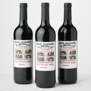 Great Memories with Friends Personalized Gift   Cu Wine Label
