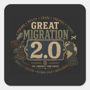 Great Migration 2.0 Square Sticker