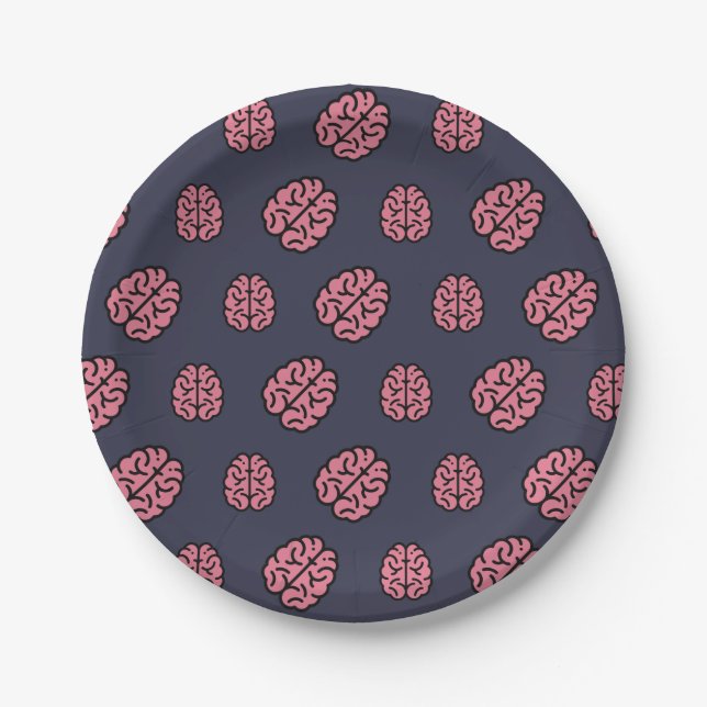 Great Minds Brain Pattern Paper Plate (Front)