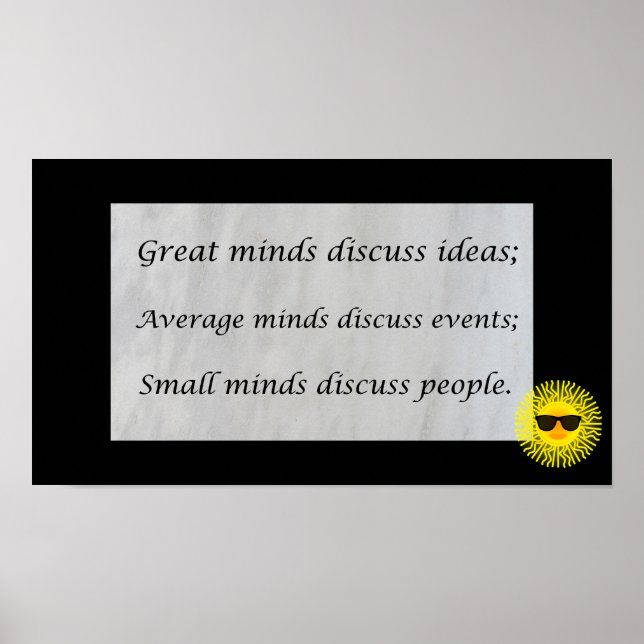 Great minds discuss ideas; poster (Front)