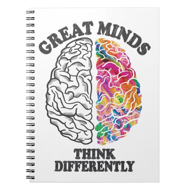 Great Minds Think Differently Brain Notebook (Front)