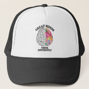 Great Minds Think Differently Brain Trucker Hat