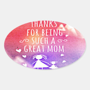 great mom oval sticker