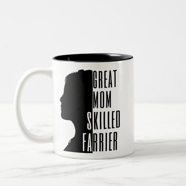 Great Mom Skilled Farrier Unique Gift Two-Tone Coffee Mug (Left)