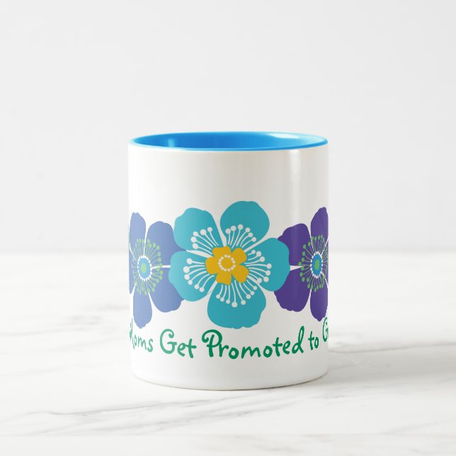 Great Moms Get Promoted to Grandma Two-Tone Coffee Mug (Center)