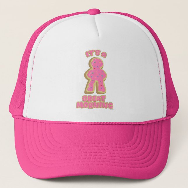 Great Morning Doughnut Meeple Board Game Art Trucker Hat (Front)