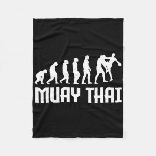 Great Muay Thai Evolution Design Kickboxer Mma Tra Fleece Blanket