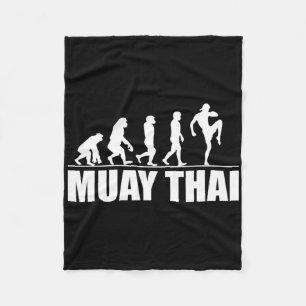 Great Muay Thai Evolution Gift Kickboxing Martial Fleece Blanket