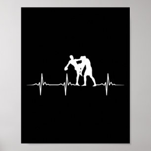 Great Muay Thai Heartbeat Kickboxer Mma Training Poster