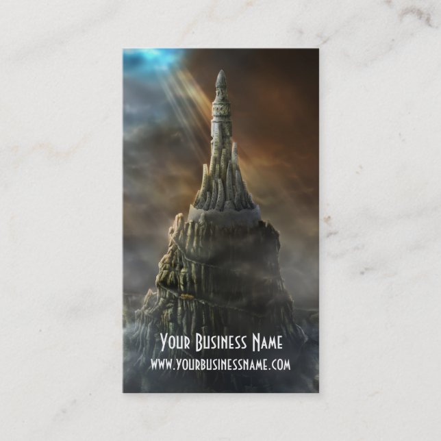 Great Mysterious Tower Castle | Fantasy Business Card (Front)