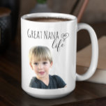 Great Nana Life Customize Photo Coffee Mug<br><div class="desc">This design was created though digital art. It may be personalized in the area provided or customizing by choosing the click to customize further option and changing the name, initials or words. You may also change the text colour and style or delete the text for an image only design. Contact...</div>