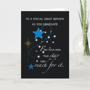 Great Nephew Graduation Star Card