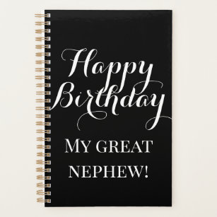 Great Nephew Happy 21th Birthday gift Favour Planner
