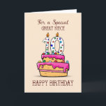 Great Niece 10th Birthday, 10 on Sweet Pink Cake Card<br><div class="desc">There is now way that you’re going to miss your great nieces tenth birthday! And there is now way you are not going to send her this card to greet her happy 10th birthday.</div>