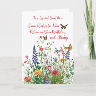 Great Niece Birthday Love In Bloom Wildflowers Card